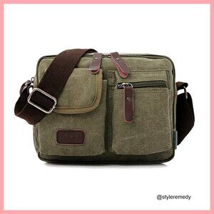 Small Canvas Crossbody Bag Messenger Satchel Travel Shoulder Purse